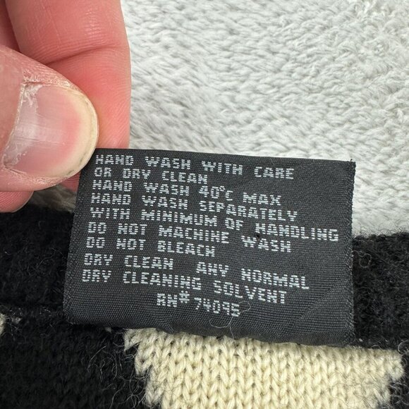 Coogi Australia Men's XL Pure Wool Knit Sweater Black Cream - Picture 10 of 14